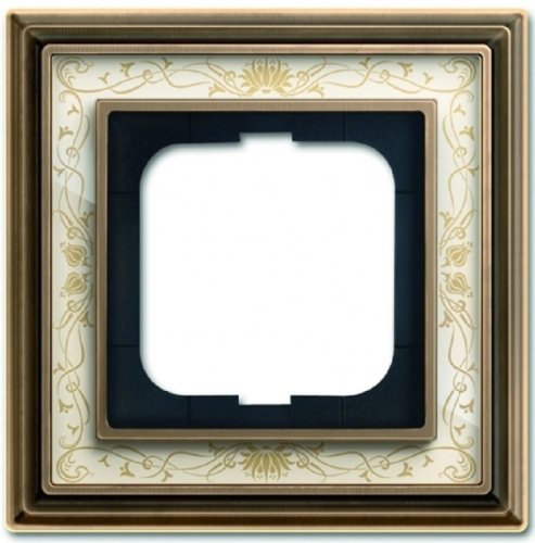 Рамка универсальная ABB Династия 1-м. античная латунь/белая роспись картинка